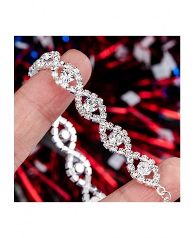 Womens Silver Plated White Clear Rhinestone Crystal Wedding Bridal Bridesmaid Bracelet Jewelry Link Tennis Bracelet $11.48 Te...