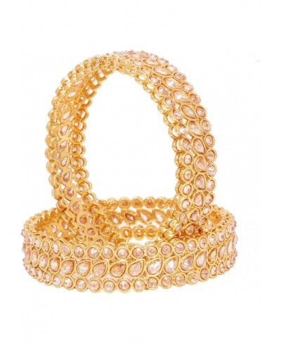 Ethnic Gold Plated Crystal Stone Designer Reverse AD Traditional Indian Bollywood Bangle Bracelet Set Women Wedding Bridal Po...