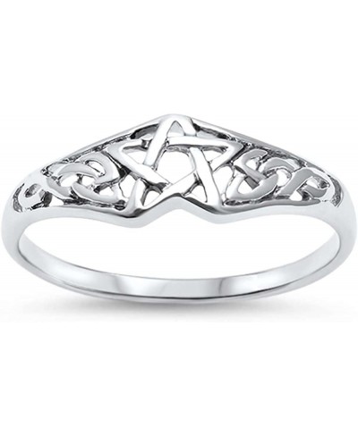 Pentagram Celtic Star .925 Sterling Silver Ring Sizes 4-11 (10) $15.11 Statement