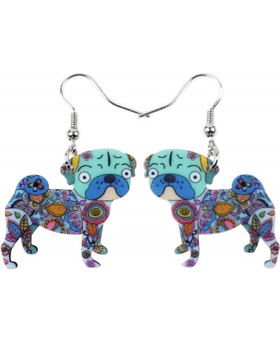 Signature Dog Collection"BISCUIT”PUG DOG Statement Acrylic Long drop Dangle Earrings $8.20 Drop & Dangle