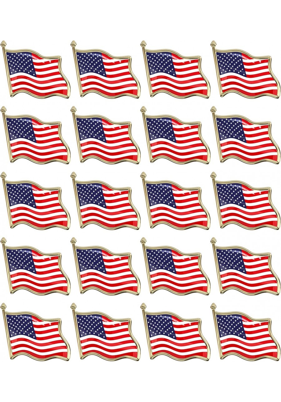 20 PCS American Flag Lapel Pin Waving for 4th of July Decor Gifts Patriotic Gifts USA Flag Pins $9.45 Brooches & Pins