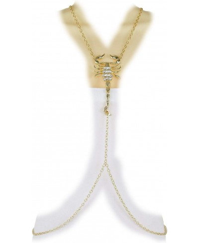 Women Fashion Long Necklace Gold Metal Chains Scorpion Pendant Charm Body Jewelry Harness $21.68 Pendant Necklaces