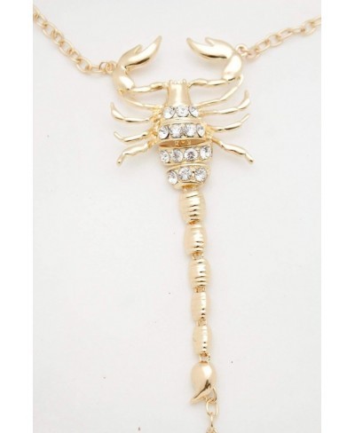 Women Fashion Long Necklace Gold Metal Chains Scorpion Pendant Charm Body Jewelry Harness $21.68 Pendant Necklaces