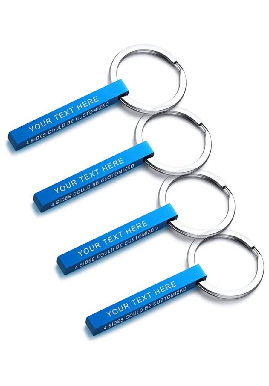 Bar Custom Keychain Personalized 4 Sided Can be Engraved $25.87 Pendants & Coins