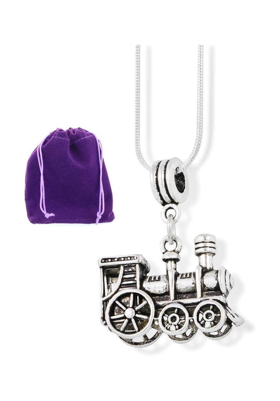 Train Charm Necklace Train Pendant on a 22 inch Stainless Steel Snake Chain Necklace for Train Lover Gifts and Gifts for Trai...