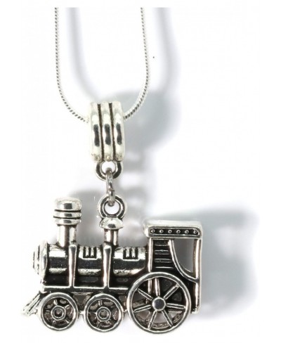 Train Charm Necklace Train Pendant on a 22 inch Stainless Steel Snake Chain Necklace for Train Lover Gifts and Gifts for Trai...