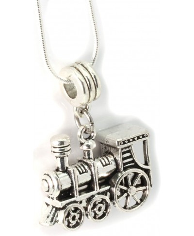 Train Charm Necklace Train Pendant on a 22 inch Stainless Steel Snake Chain Necklace for Train Lover Gifts and Gifts for Trai...