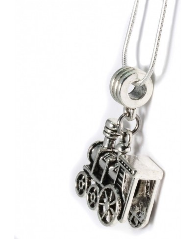 Train Charm Necklace Train Pendant on a 22 inch Stainless Steel Snake Chain Necklace for Train Lover Gifts and Gifts for Trai...