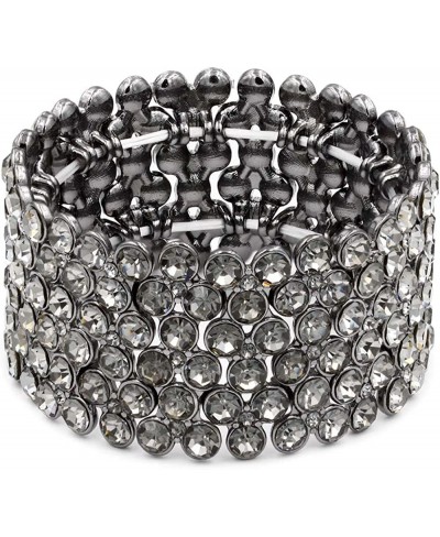 6-Row Round Rhinestones Stretch Bracelet Party Jewelry for Women 7 $21.24 Stretch