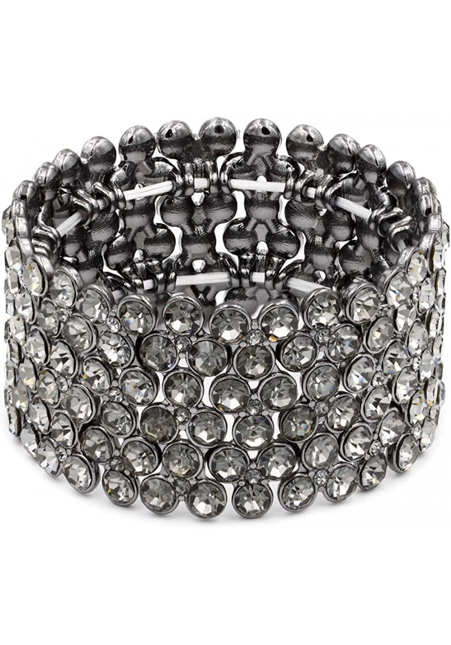 6-Row Round Rhinestones Stretch Bracelet Party Jewelry for Women 7 $21.24 Stretch