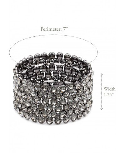 6-Row Round Rhinestones Stretch Bracelet Party Jewelry for Women 7 $21.24 Stretch