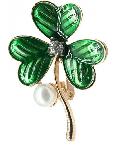 Pearl Brooch Enamel Clover Breastpin Jewelry Accessories Valentine's Day St. Patrick's Day Gift for Women Girls $7.50 Brooche...