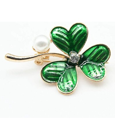 Pearl Brooch Enamel Clover Breastpin Jewelry Accessories Valentine's Day St. Patrick's Day Gift for Women Girls $7.50 Brooche...