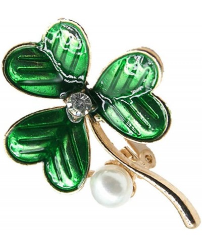 Pearl Brooch Enamel Clover Breastpin Jewelry Accessories Valentine's Day St. Patrick's Day Gift for Women Girls $7.50 Brooche...