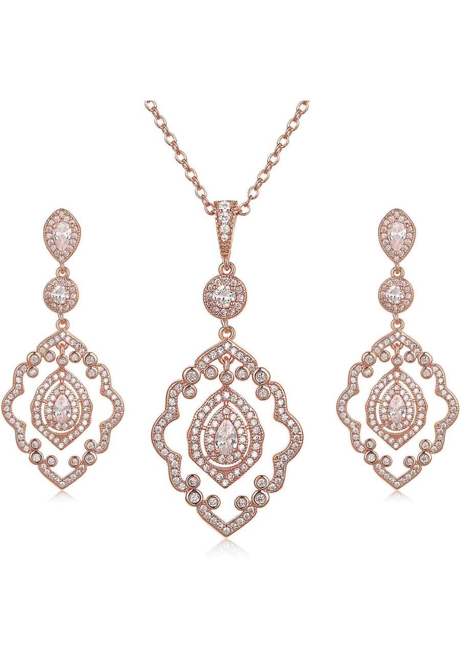 Wedding Jewelry for Bride Necklace and Earrings Jewelry Set Bridal Jewelry Set for Wedding Party Costume $20.87 Jewelry Sets