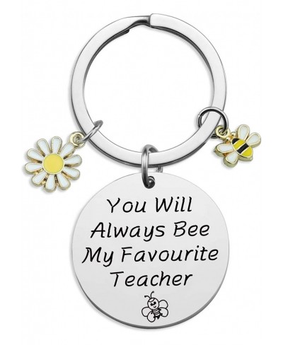 Bee My Favourite Teacher Teacher Keychain Educator Gift Thanksgiving Jewelry Gifts $7.18 Pendants & Coins