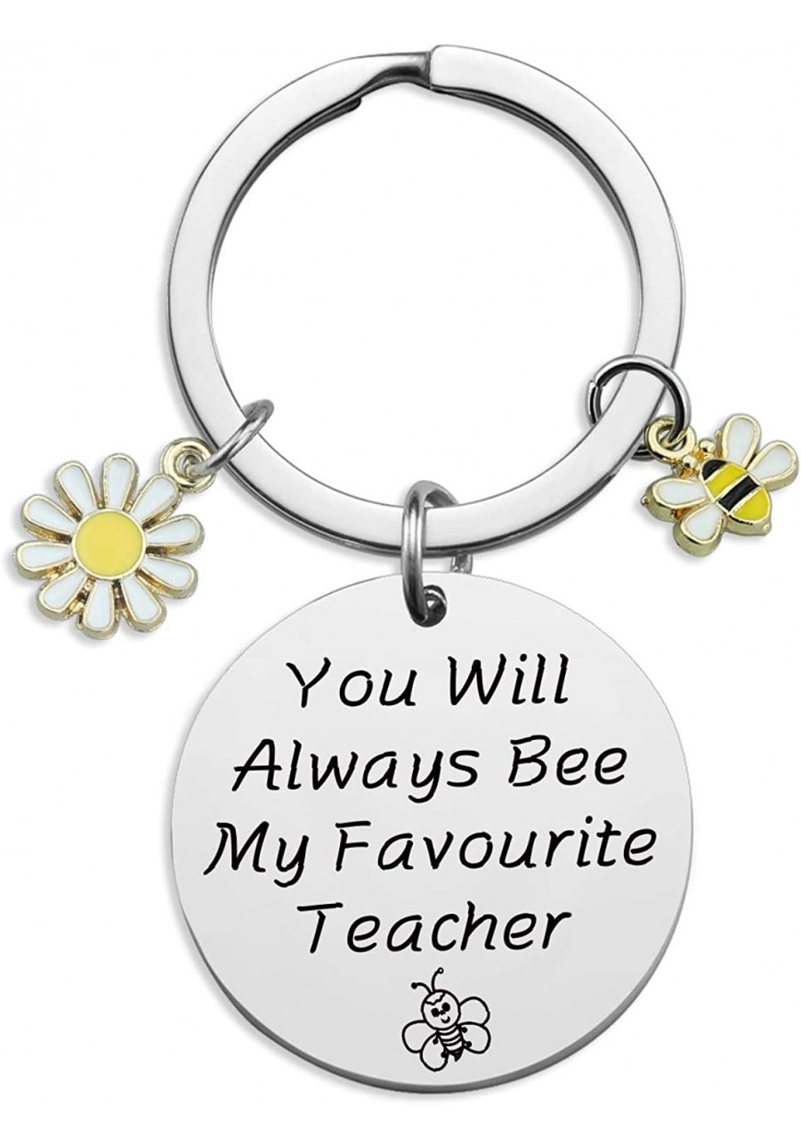 Bee My Favourite Teacher Teacher Keychain Educator Gift Thanksgiving Jewelry Gifts $7.18 Pendants & Coins