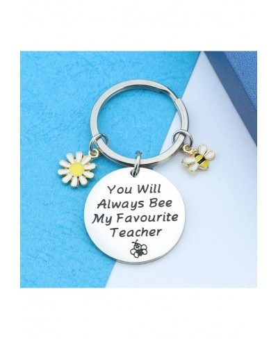 Bee My Favourite Teacher Teacher Keychain Educator Gift Thanksgiving Jewelry Gifts $7.18 Pendants & Coins