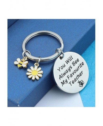 Bee My Favourite Teacher Teacher Keychain Educator Gift Thanksgiving Jewelry Gifts $7.18 Pendants & Coins