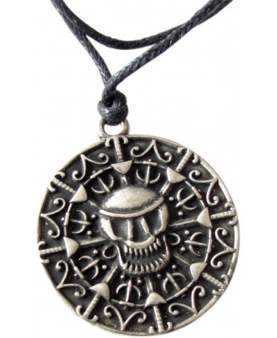 Slider Cord Necklace with Skull Coin Available in Silver or Gold Tone Metal $13.21 Chains