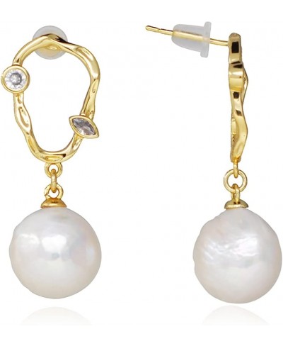 10-13 MM Nature Baroque Freshwater Cultured Pearl 14K Gold Plated Pendant Earrings Women Gifts $22.10 Jewelry Sets