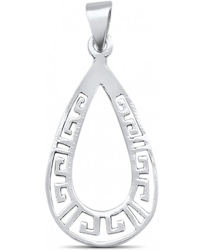 Sterling Silver Plain Greek Key Design Pendant $18.36 Pendants & Coins