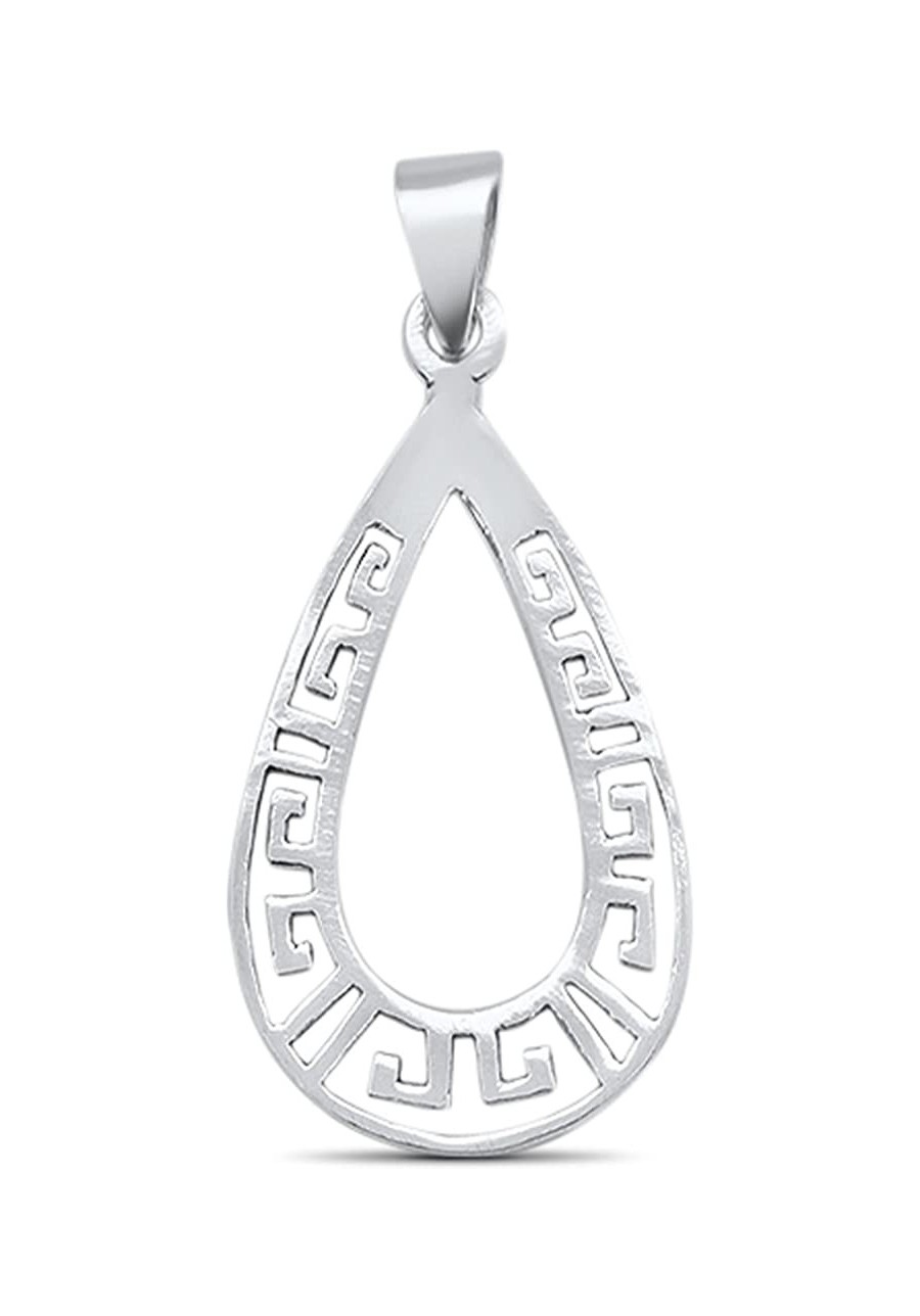 Sterling Silver Plain Greek Key Design Pendant $18.36 Pendants & Coins