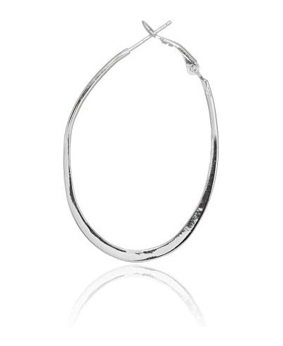 Sterling Silver Polished Thin Oval Large 50mm Hoop Earrings $18.71 Hoop