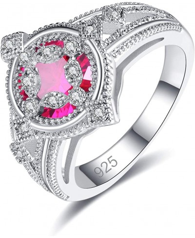 925 Sterling Silver Created Ruby Spinel Filled Victorian Engagement Ring for Women $8.46 Engagement Rings