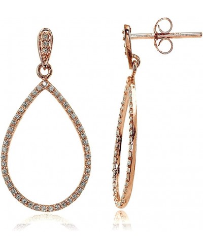 Sterling Silver Cubic Zirconia Open Teardrop Dangle Earrings $18.76 Drop & Dangle