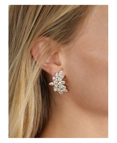 Gold CZ Bridal Earrings CZ Wedding Earrings Gold CZ Bridal Earrings Gold Earrings for Bride $31.15 Stud