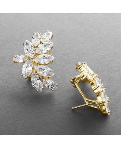 Gold CZ Bridal Earrings CZ Wedding Earrings Gold CZ Bridal Earrings Gold Earrings for Bride $31.15 Stud