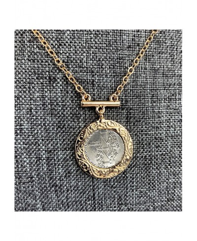 Mercury Dime Coin Pendant Bar Necklace Goldtone Flat Cable 18 Inch 3 Inch Extender with Lobster Claw Clasp Certificate of Aut...