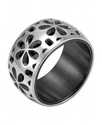 Stainless Steel Daisy Flowers Full Bloom Memorable Band Ring $13.61 Bands