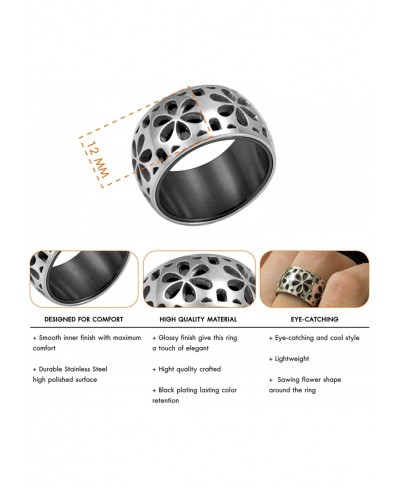 Stainless Steel Daisy Flowers Full Bloom Memorable Band Ring $13.61 Bands