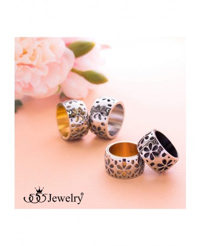 Stainless Steel Daisy Flowers Full Bloom Memorable Band Ring $13.61 Bands