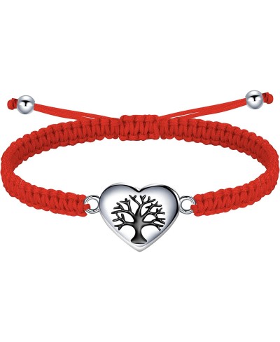 Tree of Life Heart Bracelet for Family 925 Sterling Silver Heart Handmade Braided Filigree Handmade Jewelry Love Birthday Gif...