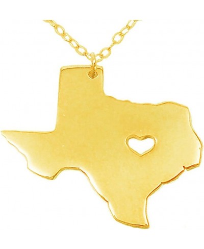 18K Gold Silver Country Map Charm Pendant State of Texas Map Necklace Jewelry $12.39 Pendants & Coins