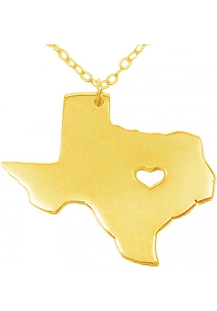 18K Gold Silver Country Map Charm Pendant State of Texas Map Necklace Jewelry $12.39 Pendants & Coins