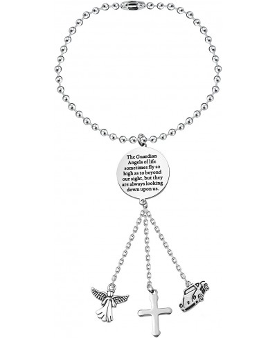 Guardian Angel Metal Cross Mirror Dangle Car Charm The Guardian Angels are Always Looking Down Upon Us Drive Safely Rear View...