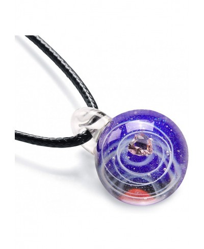 Fashionable Cool Galaxy Universe Glass Pendant Necklace Nebula Space Cosmos Glass Ball Bohemia Jewelry Gift Necklaces for Men...