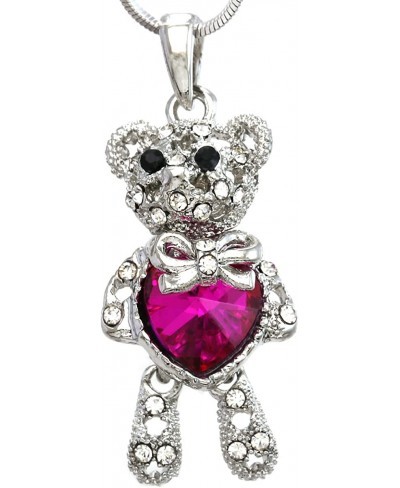 Valentines Day Teddy Bear Necklace Heart Pendant Charm for Mom $9.52 Pendants & Coins