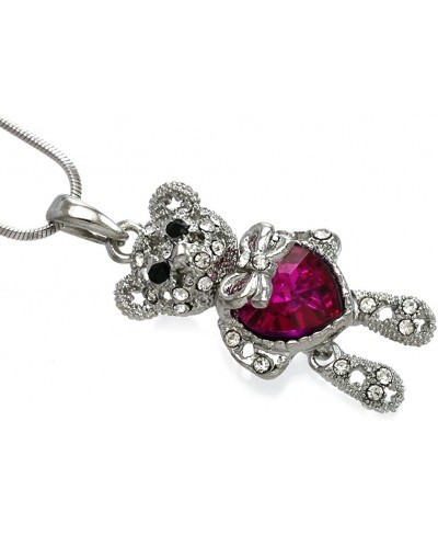 Valentines Day Teddy Bear Necklace Heart Pendant Charm for Mom $9.52 Pendants & Coins