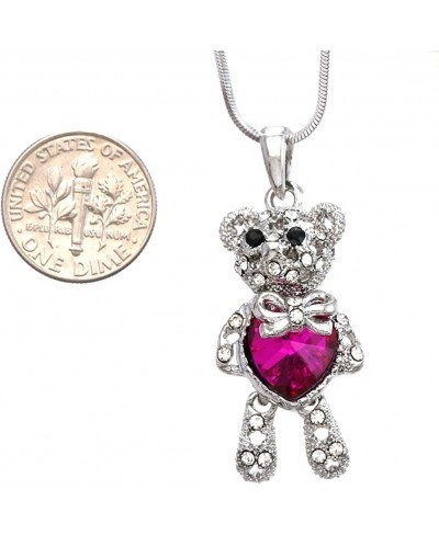 Valentines Day Teddy Bear Necklace Heart Pendant Charm for Mom $9.52 Pendants & Coins