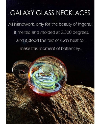 Fashionable Cool Galaxy Universe Glass Pendant Necklace Nebula Space Cosmos Glass Ball Bohemia Jewelry Gift Necklaces for Men...