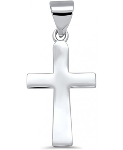 Sterling Silver Classic Plain Cross Pendant $17.83 Pendants & Coins