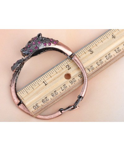 Copper Antique Brass Bronze Metal Alloy Amethyst Crystal Rhinestone Jaguar Tiger Cuff Bracelet Bangle $9.39 Bangle