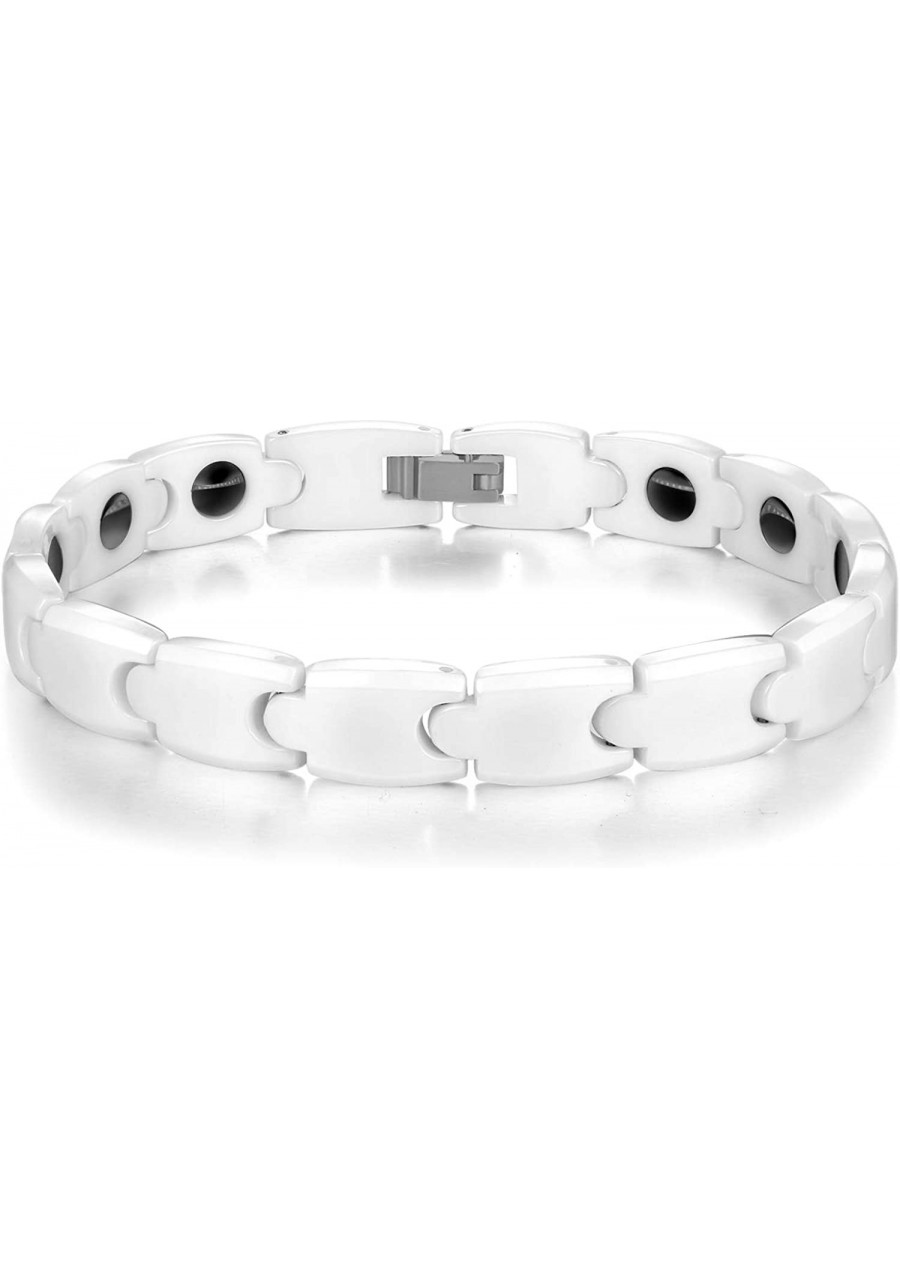 Women's White Tungsten Carbide Magnetic Bracelet in a Gift Box $14.40 Link