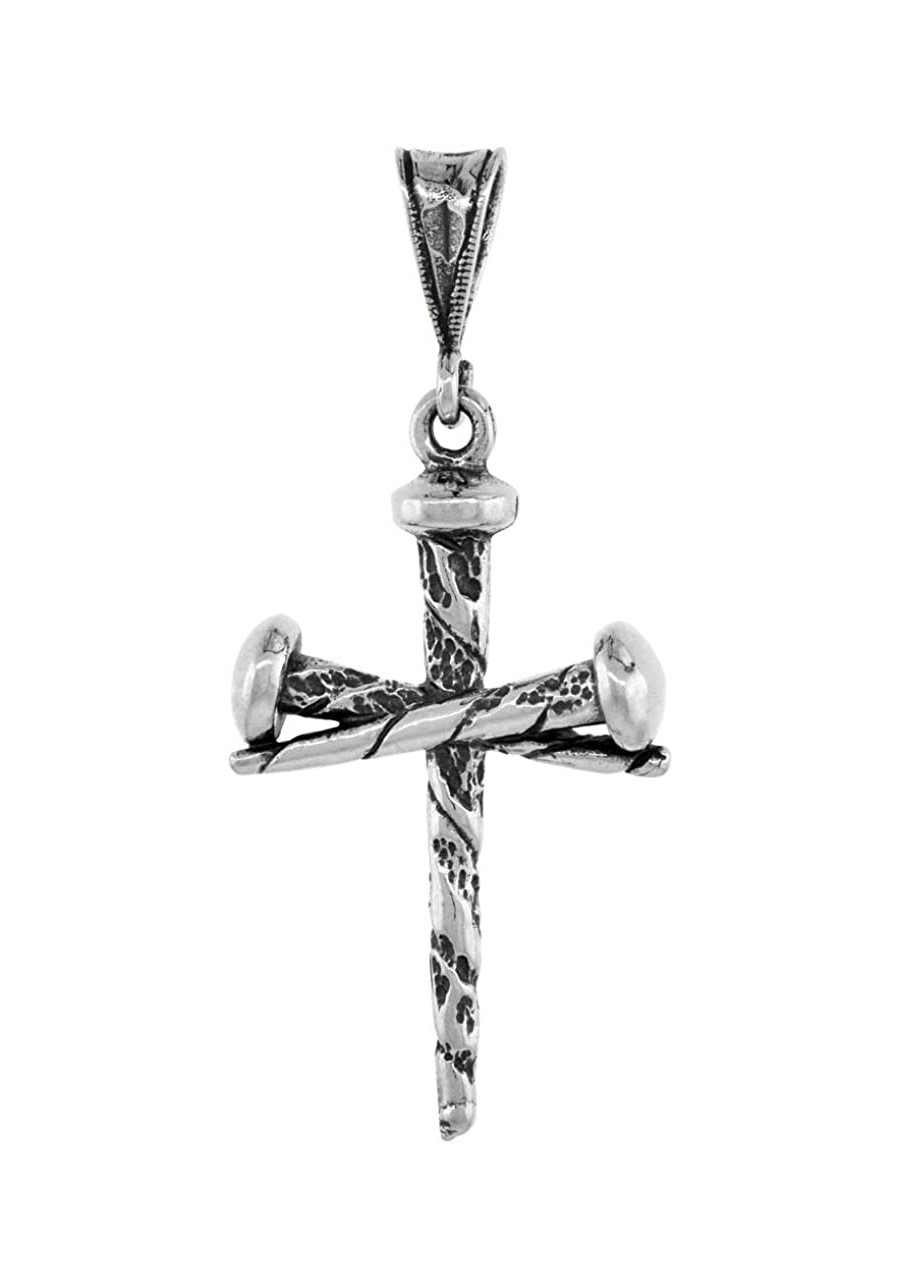 Sterling Silver Nail Cross (Crucifixion of Jesus) Pendant 36mm tall $47.46 Pendants & Coins