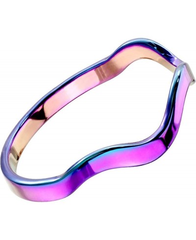 Rainbow Elemental Wave Ring Womens Stainless Steel Minimalist Stackable Band Size 5-9 $11.38 Bands